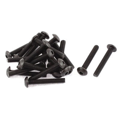 Harfington 5/32"-32x1" 10.9 Alloy Steel Button Head Hex Socket Cap Screw Bolt 20pcs
