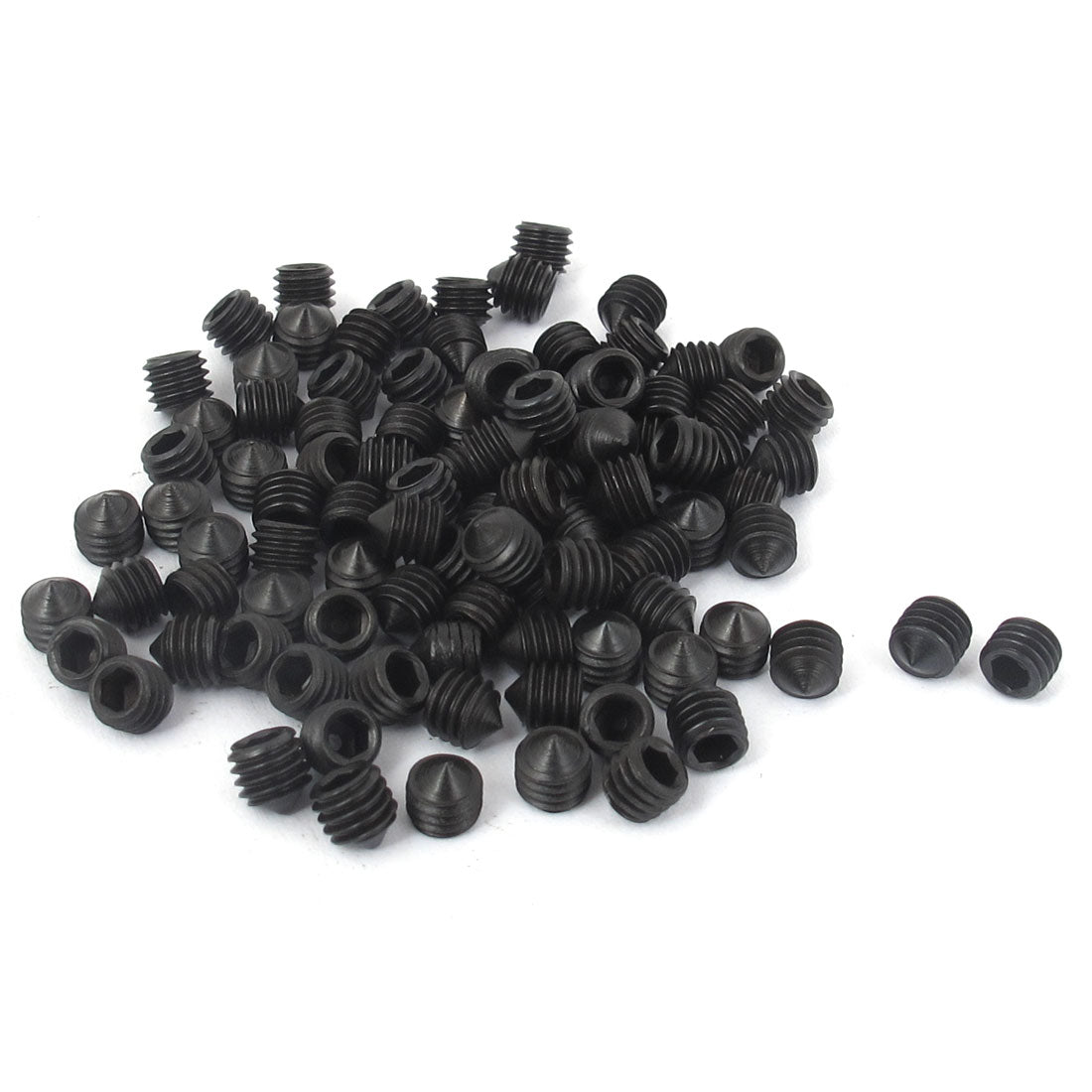 Harfington M5x5mm 12.9 Alloy Steel Hex Socket Set Cone Point Grub Screws 100pcs