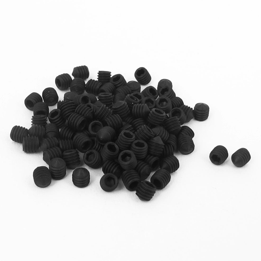 Harfington M3x3mm 12.9 Alloy Steel Hex Socket Set Cone Point Grub Screws 100pcs