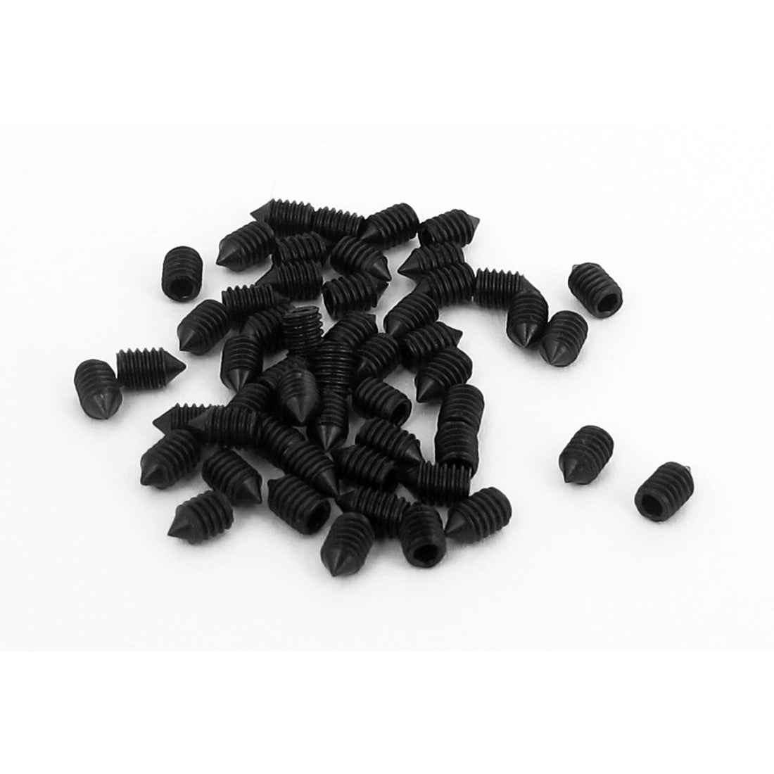 Harfington M2.5x4mm 12.9 Alloy Steel Hex Socket Set Cone Point Grub Screws 50pcs