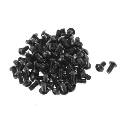 Harfington M5x10mm 10.9 Alloy Steel Button Head Hex Socket Cap Screw Bolt Black 100pcs