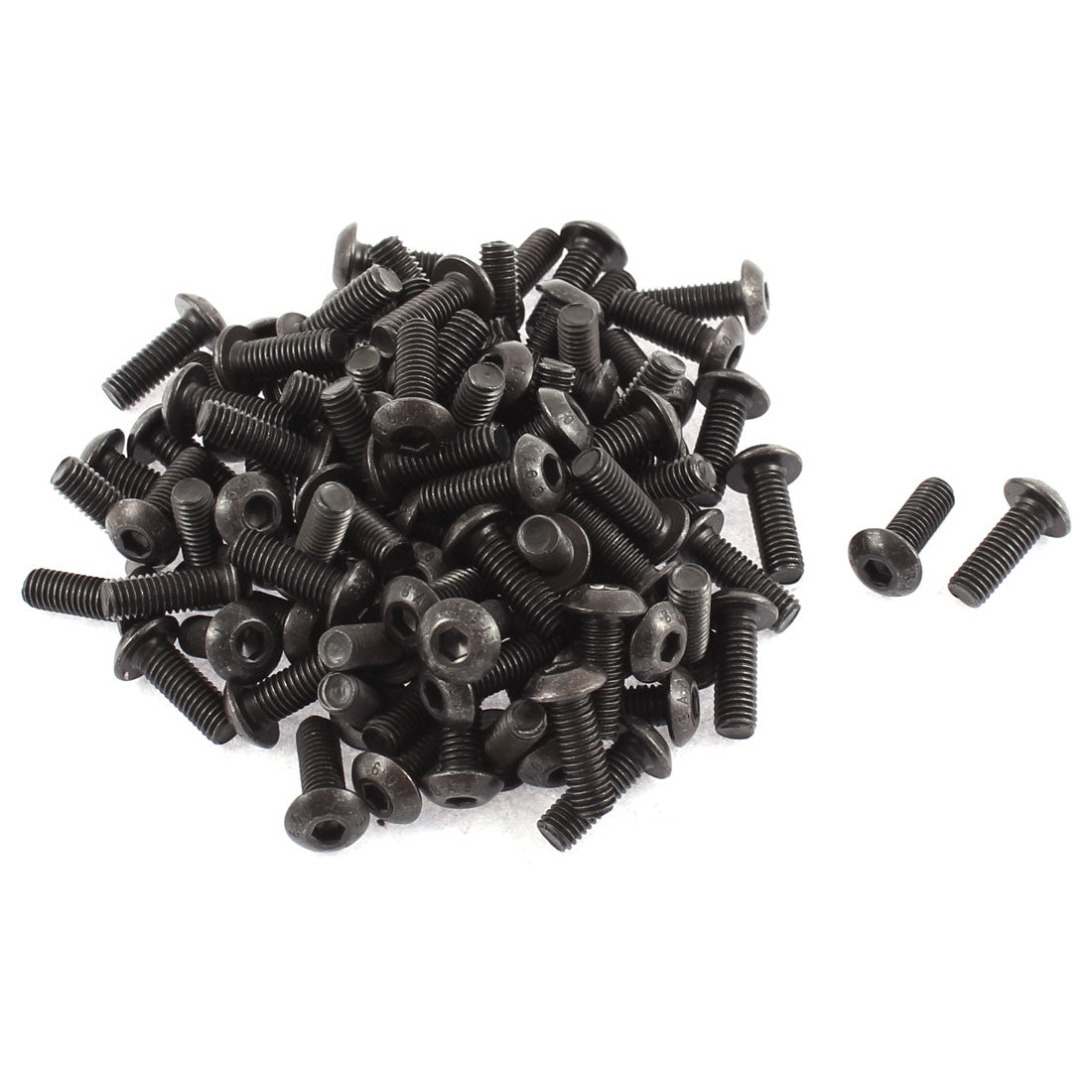 Harfington M5x14mm 10.9 Alloy Steel Button Head Hex Socket Cap Screw Bolt Black 100pcs