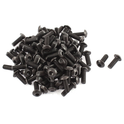 Harfington M5x14mm 10.9 Alloy Steel Button Head Hex Socket Cap Screw Bolt Black 100pcs