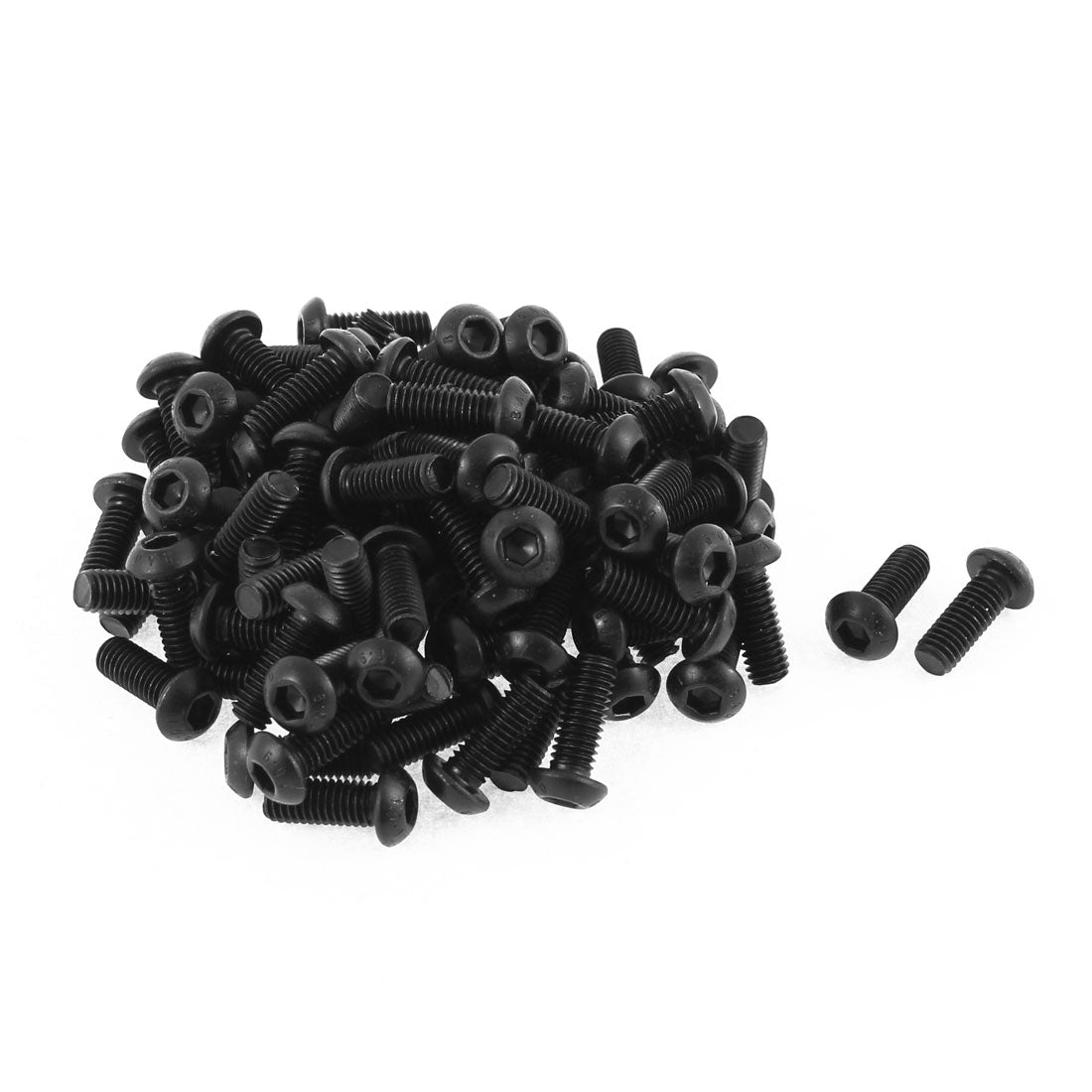 Harfington M6x16mm 10.9 Alloy Steel Button Head Hex Socket Cap Screw Bolt Black 100pcs