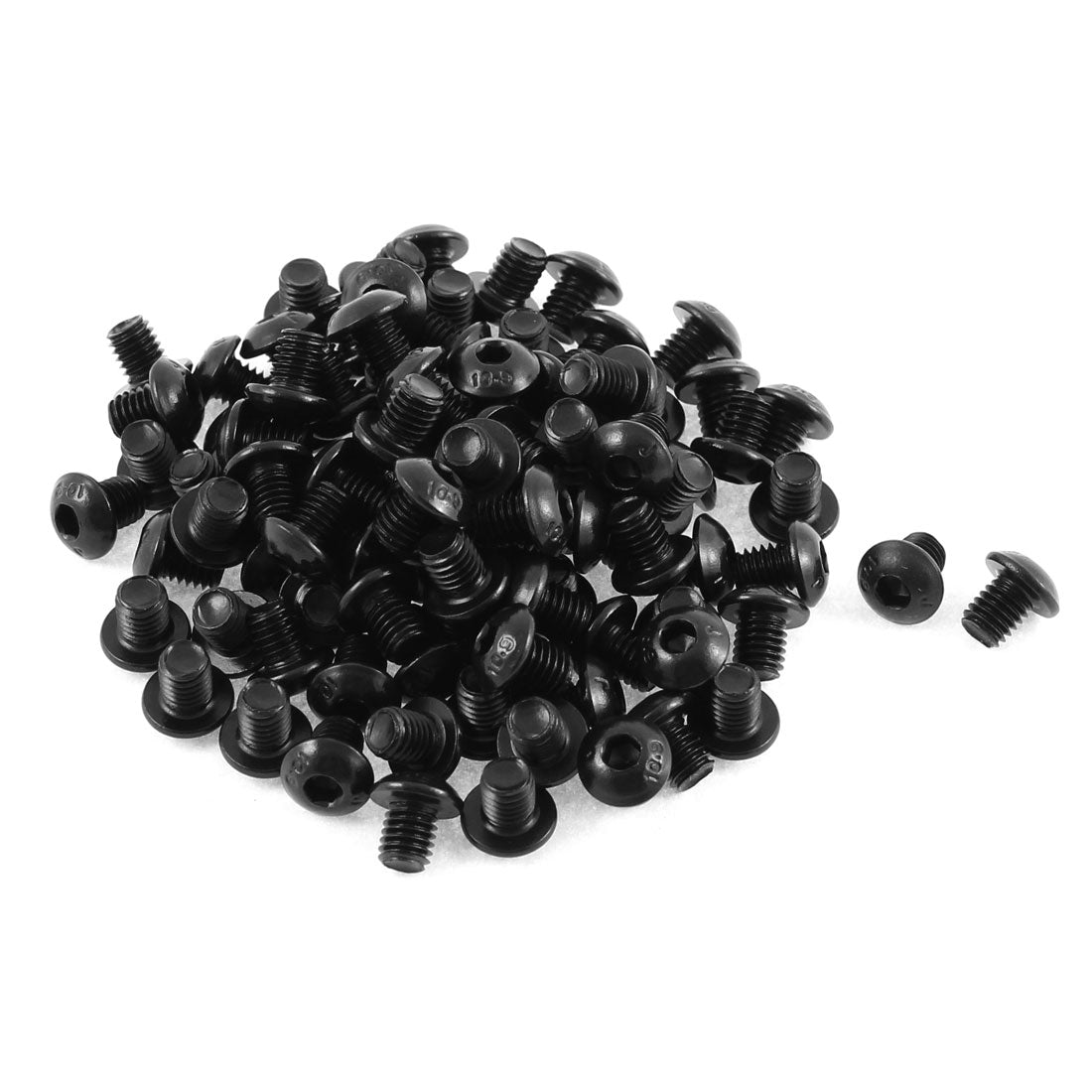 Harfington M5x6mm 10.9 Alloy Steel Button Head Hex Socket Cap Screw Bolt Black 100pcs