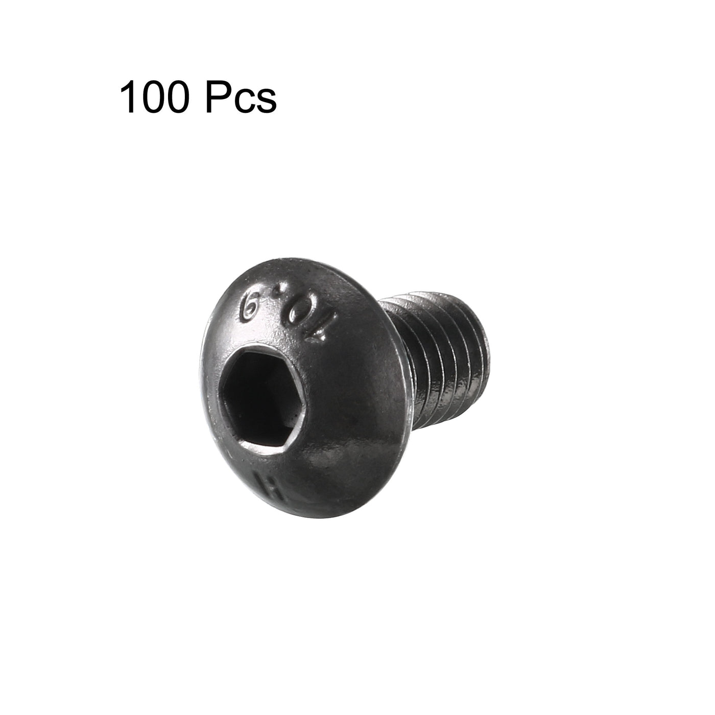 Harfington M5x8mm 10.9 Alloy Steel Button Head Hex Socket Cap Screw Bolt Black 100pcs