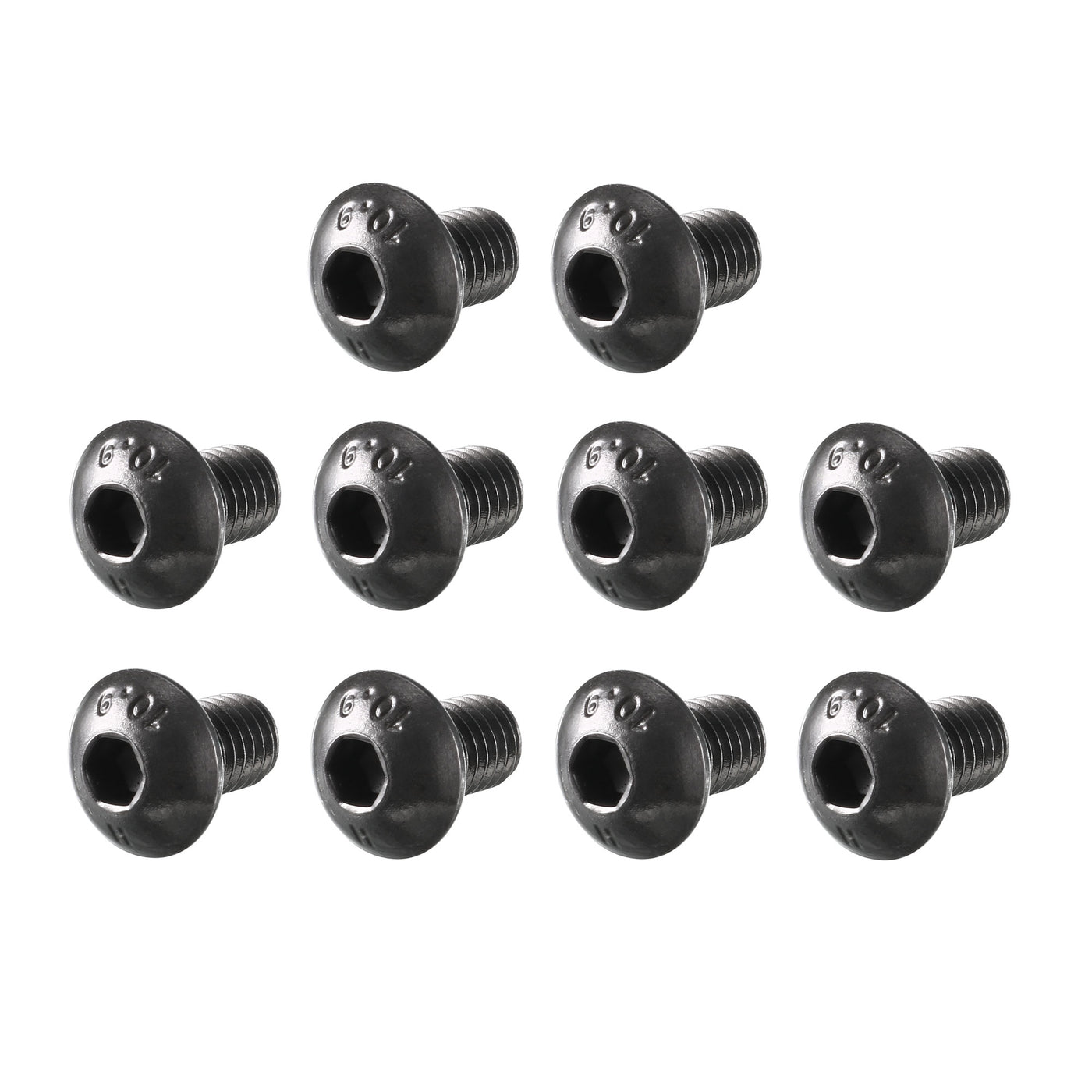 Harfington M5x8mm 10.9 Alloy Steel Button Head Hex Socket Cap Screw Bolt Black 100pcs