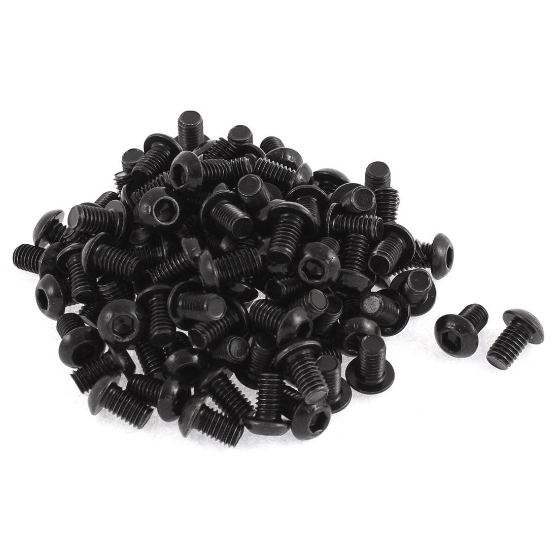 Harfington M6x10mm 10.9 Alloy Steel Button Head Hex Socket Cap Screw Bolt Black 100pcs
