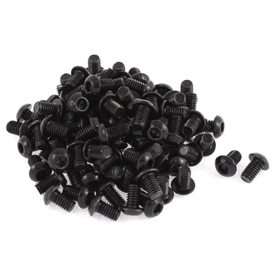 Harfington M6x10mm 10.9 Alloy Steel Button Head Hex Socket Cap Screw Bolt Black 100pcs