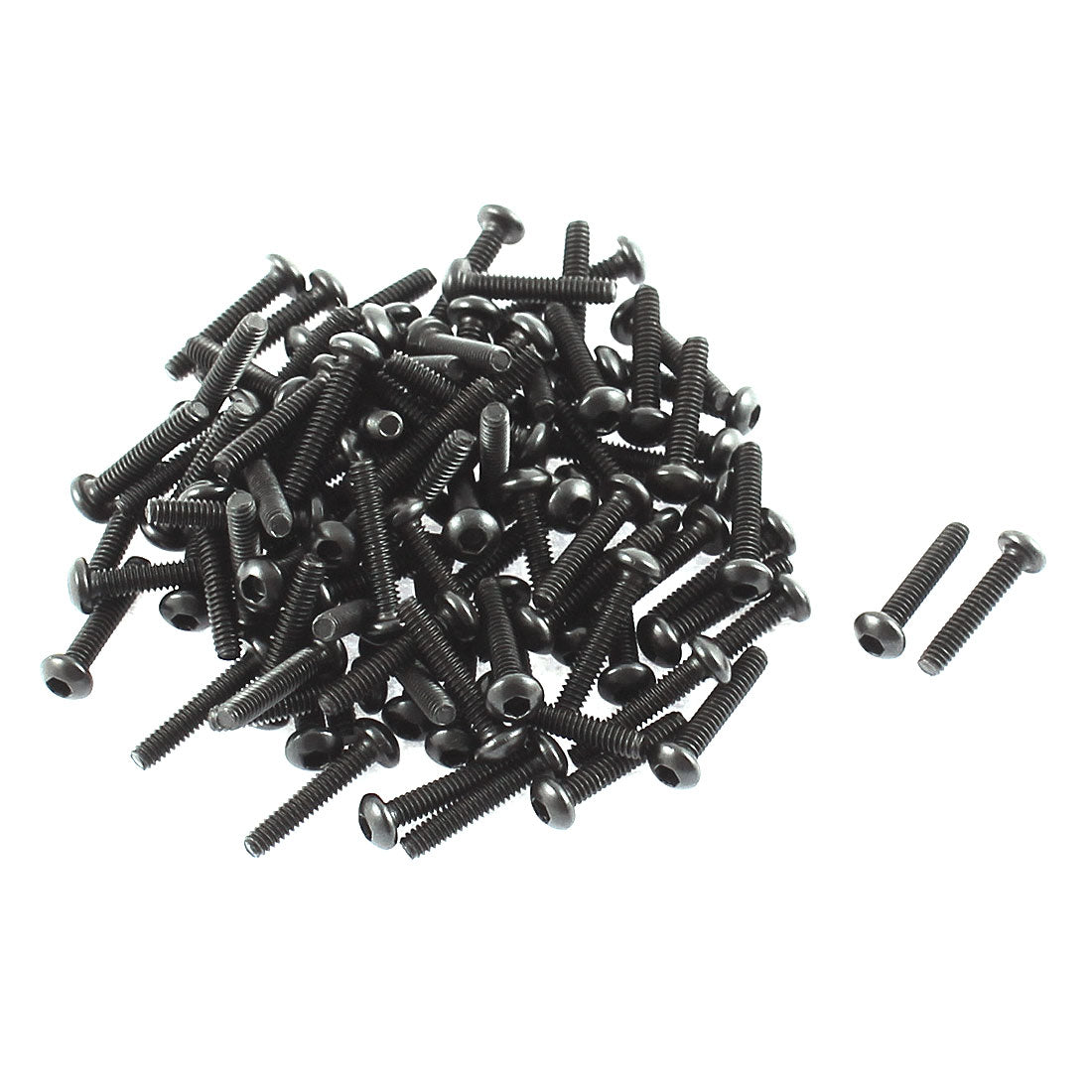 Harfington M2x10mm Thread 10.9 Alloy Steel Button Head Hex Socket Cap Screw Bolt 100pcs