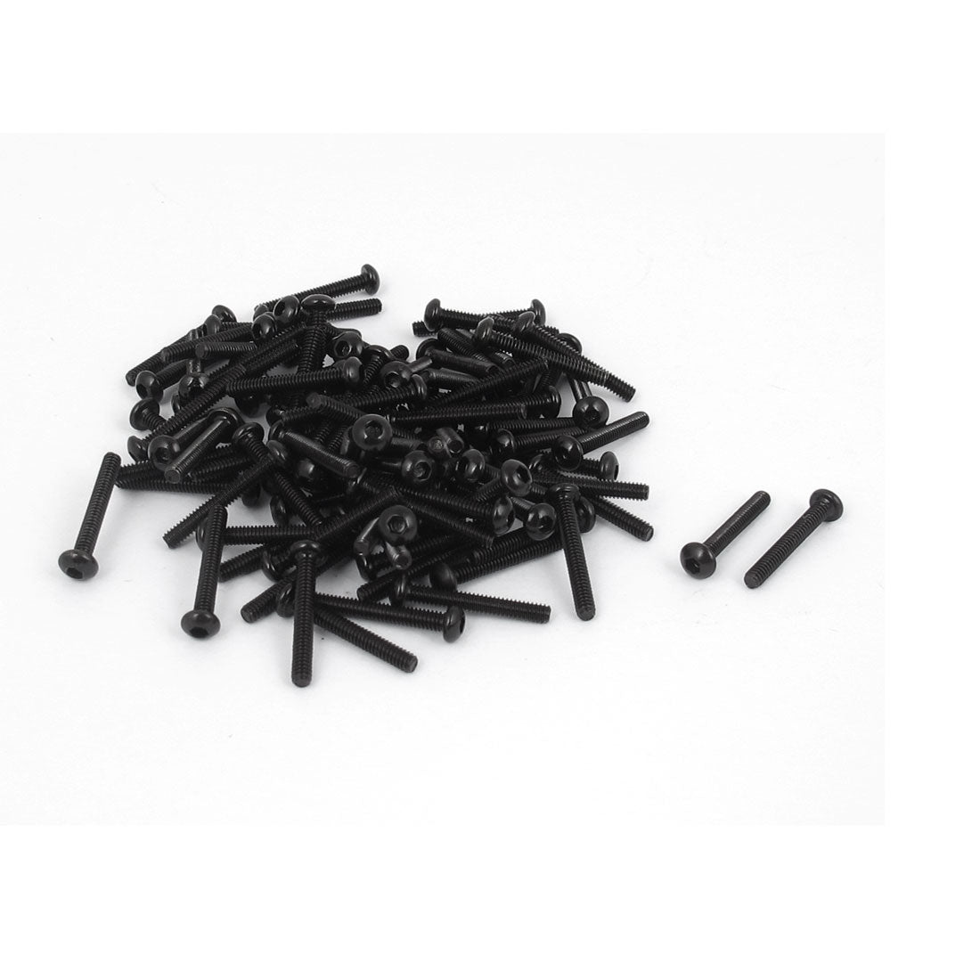 Harfington M2x14mm Thread 10.9 Alloy Steel Button Head Hex Socket Cap Screw Bolt 100pcs