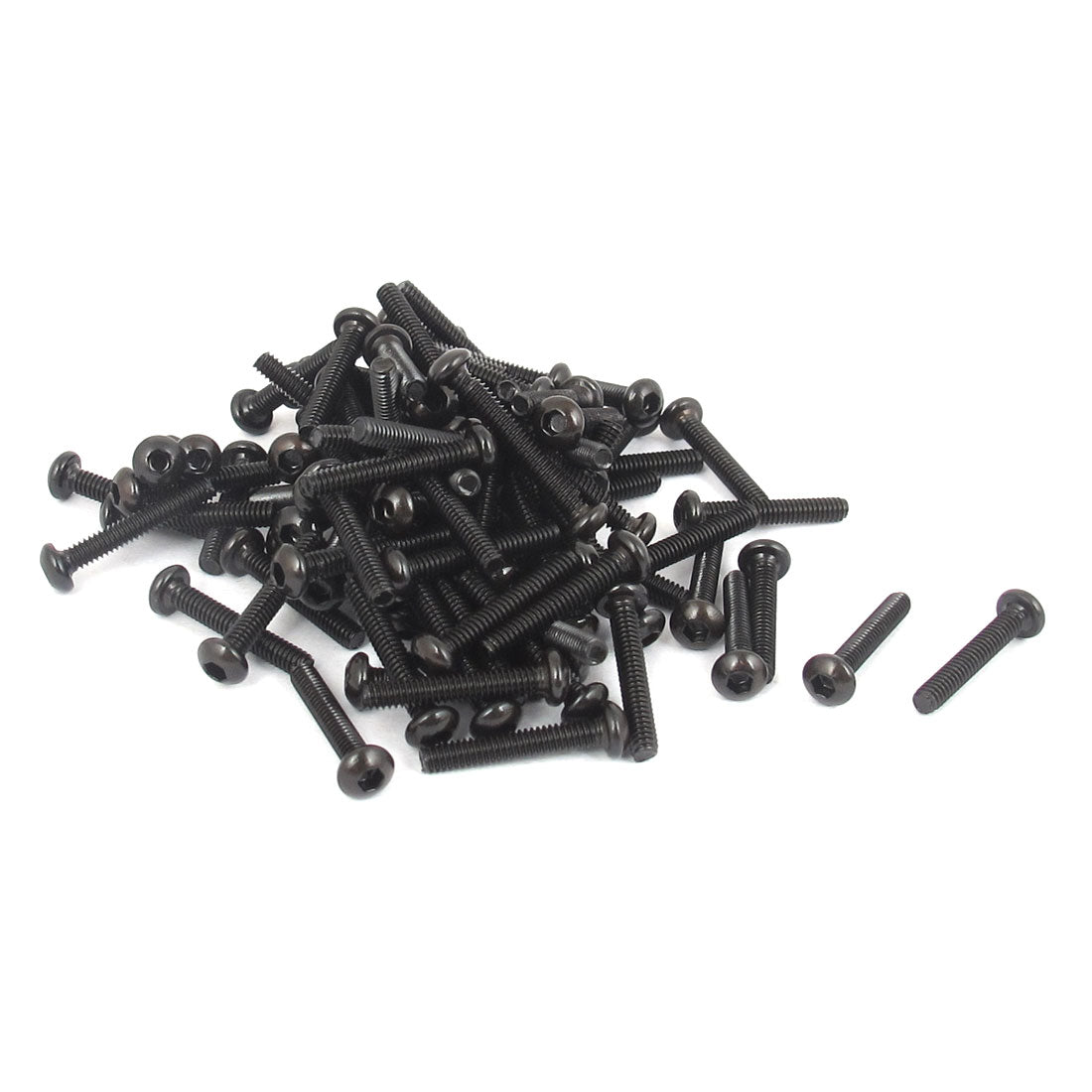Harfington M2x12mm Thread 10.9 Alloy Steel Button Head Hex Socket Cap Screw Bolt 100pcs