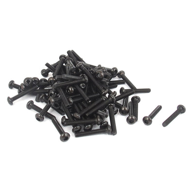 Harfington M2x12mm Thread 10.9 Alloy Steel Button Head Hex Socket Cap Screw Bolt 100pcs