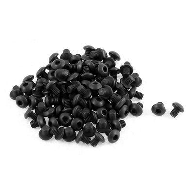 Harfington M2.5x3mm Thread 10.9 Alloy Steel Button Head Hex Socket Cap Screw Bolt 100pcs