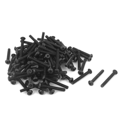Harfington M2.5x20mm Thread 10.9 Alloy Steel Button Head Hex Socket Cap Screw Bolt 100pcs