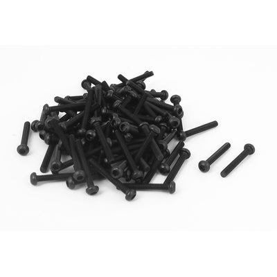 Harfington M2.5x18mm Thread 10.9 Alloy Steel Button Head Hex Socket Cap Screw Bolt 100pcs
