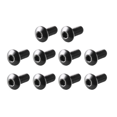 Harfington M2.5x6mm Thread 10.9 Alloy Steel Button Head Hex Socket Cap Screw Bolt 100pcs