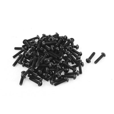 Harfington M2.5x10mm Thread 10.9 Alloy Steel Button Head Hex Socket Cap Screw Bolt 100pcs