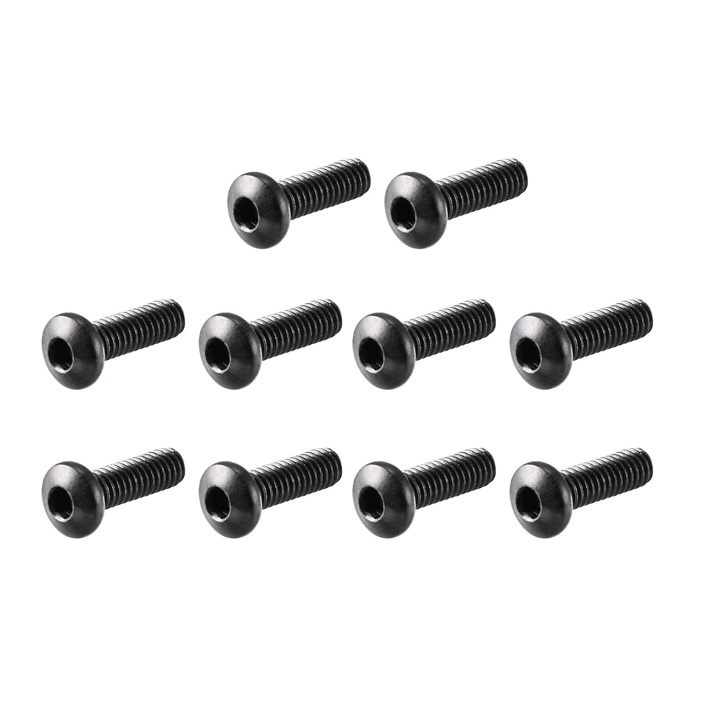 Harfington M2.5x8mm Thread 10.9 Alloy Steel Button Head Hex Socket Cap Screw Bolt 100pcs