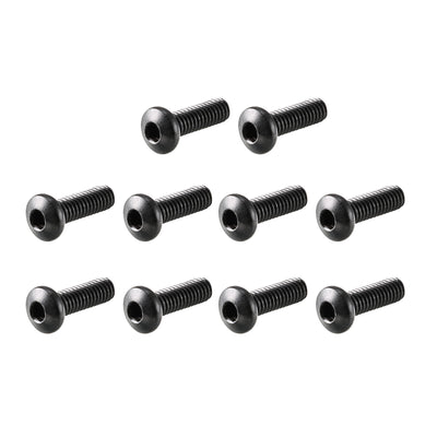 Harfington M2.5x8mm Thread 10.9 Alloy Steel Button Head Hex Socket Cap Screw Bolt 100pcs