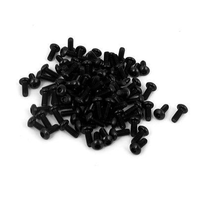 Harfington M2x5mm Thread 10.9 Alloy Steel Button Head Hex Socket Cap Screw Bolt 100pcs