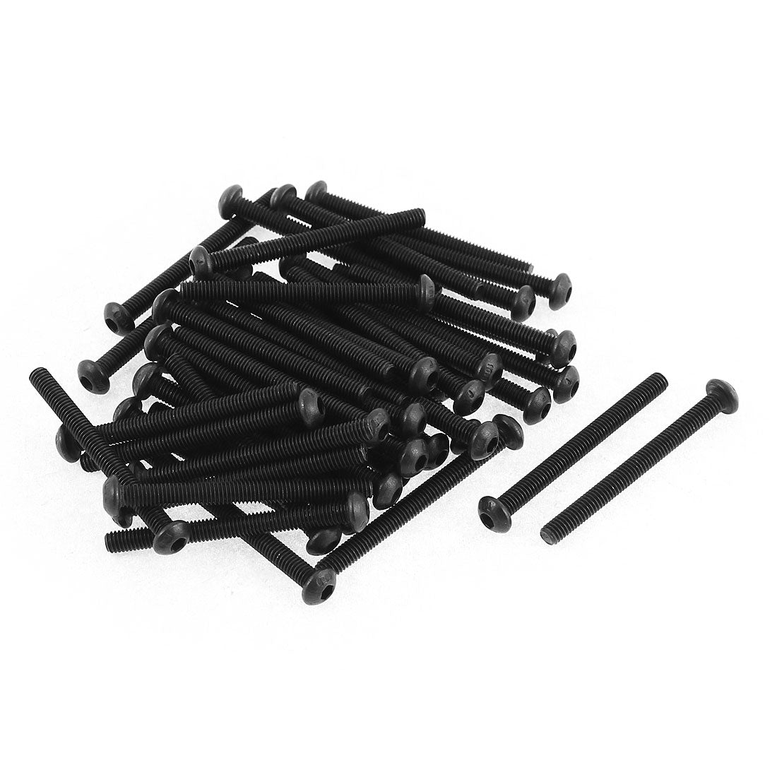 Harfington M3x32mm Thread 10.9 Alloy Steel Button Head Hex Socket Cap Screw Bolt 50pcs