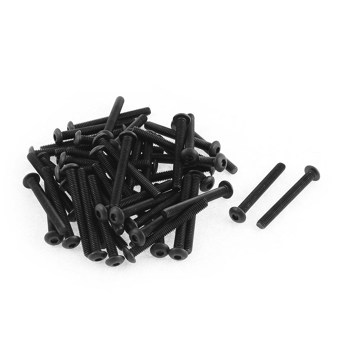 Harfington M4x35mm Thread 10.9 Alloy Steel Button Head Hex Socket Cap Screw Bolt 50pcs