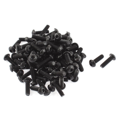 Harfington M4x14mm Thread 10.9 Alloy Steel Button Head Hex Socket Cap Screw Bolt 100pcs
