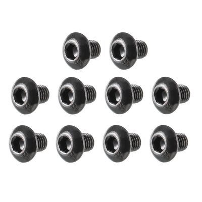 Harfington M3x4mm Thread 10.9 Alloy Steel Button Head Hex Socket Cap Screw Bolt 100pcs