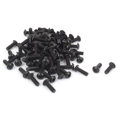 Harfington M3x9mm Thread 10.9 Alloy Steel Button Head Hex Socket Cap Screw Bolt 100pcs