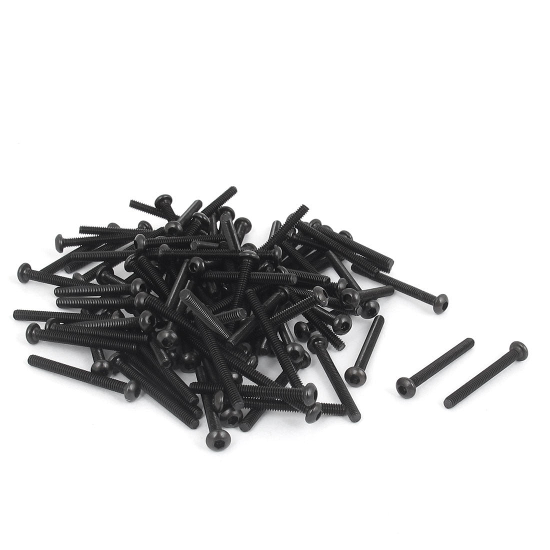 Harfington M2x20mm Thread 10.9 Alloy Steel Button Head Hex Socket Cap Screw Bolt 100pcs