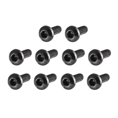 Harfington M2x6mm Thread 10.9 Alloy Steel Button Head Hex Socket Cap Screw Bolt 100pcs