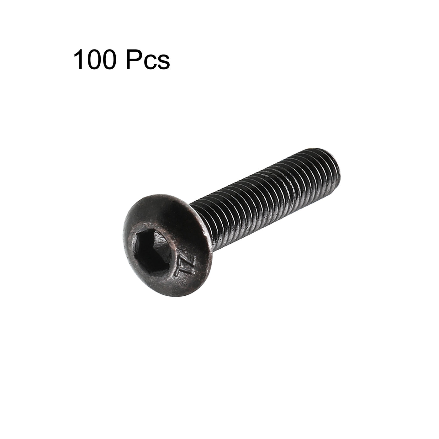 Harfington M3x14mm Thread 10.9 Alloy Steel Button Head Hex Socket Cap Screw Bolt 100pcs