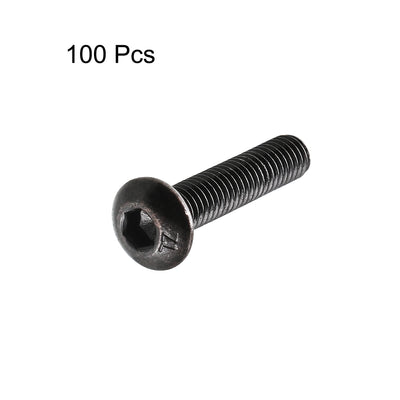 Harfington M3x14mm Thread 10.9 Alloy Steel Button Head Hex Socket Cap Screw Bolt 100pcs