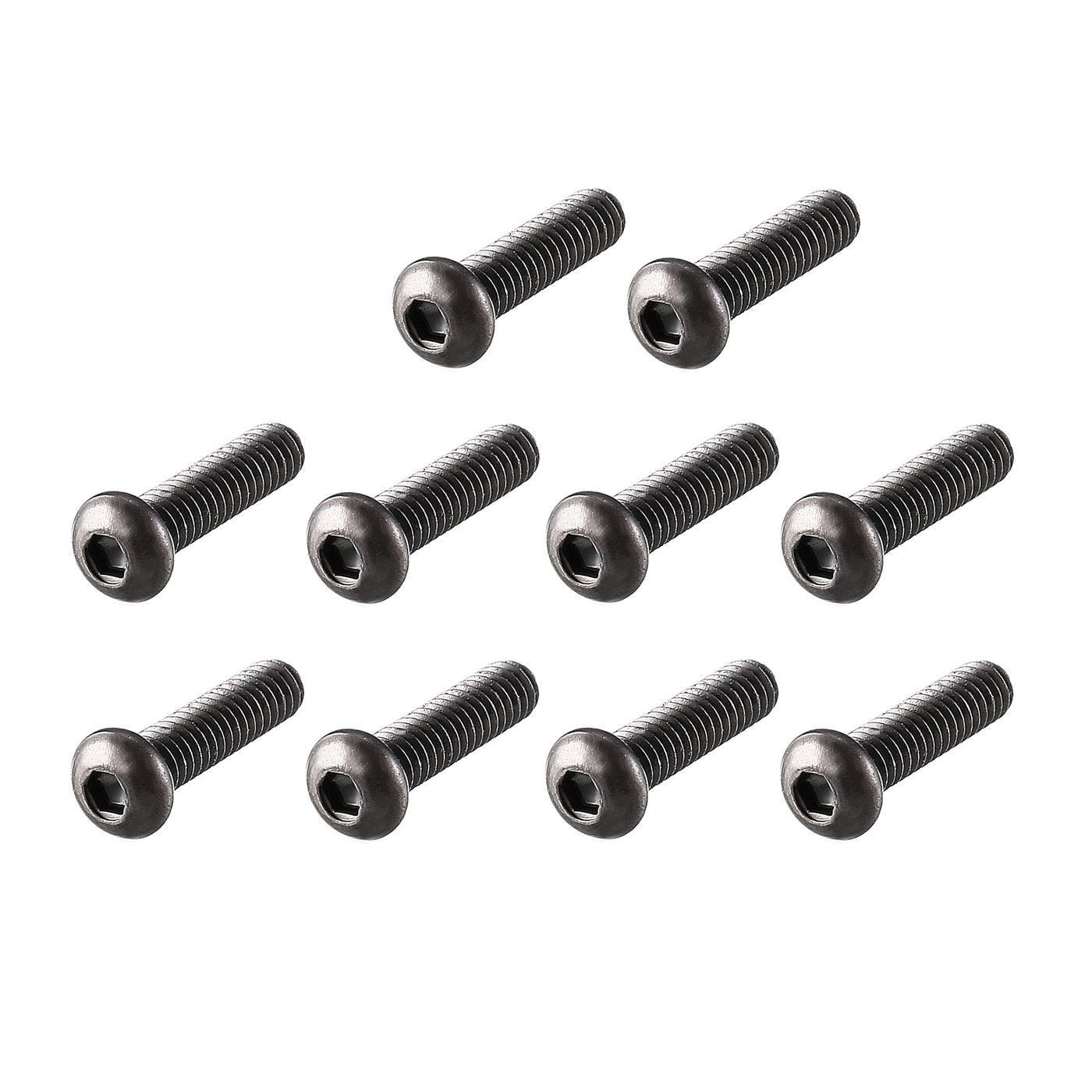 Harfington M2x8mm Thread 10.9 Alloy Steel Button Head Hex Socket Cap Screw Bolt 100pcs