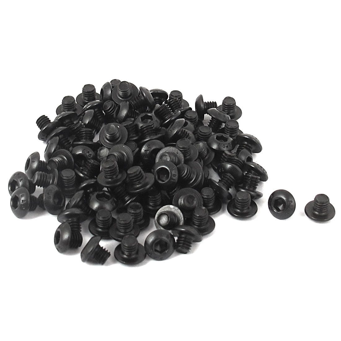 Harfington M3x3mm Thread 10.9 Alloy Steel Button Head Hex Socket Cap Screw Bolt 100pcs
