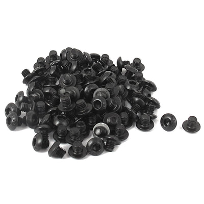 Harfington M3x3mm Thread 10.9 Alloy Steel Button Head Hex Socket Cap Screw Bolt 100pcs