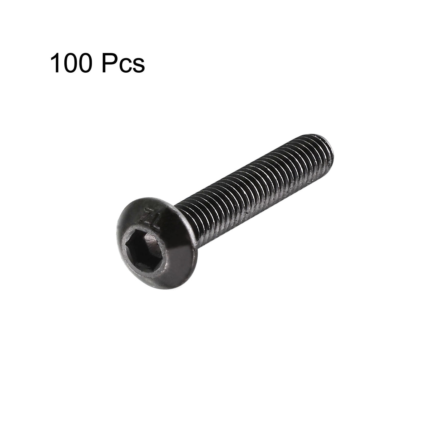 Harfington M3x16mm Thread 10.9 Alloy Steel Button Head Hex Socket Cap Screw Bolt 100pcs