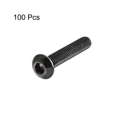 Harfington M3x16mm Thread 10.9 Alloy Steel Button Head Hex Socket Cap Screw Bolt 100pcs