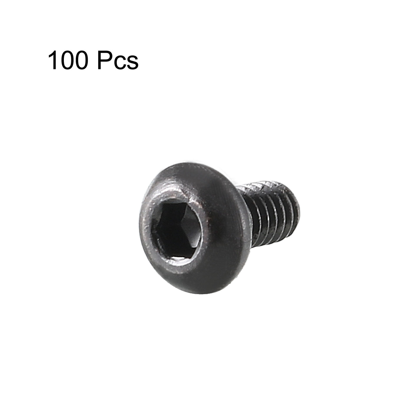 Harfington M2x4mm Thread 10.9 Alloy Steel Button Head Hex Socket Cap Screw Bolt 100pcs
