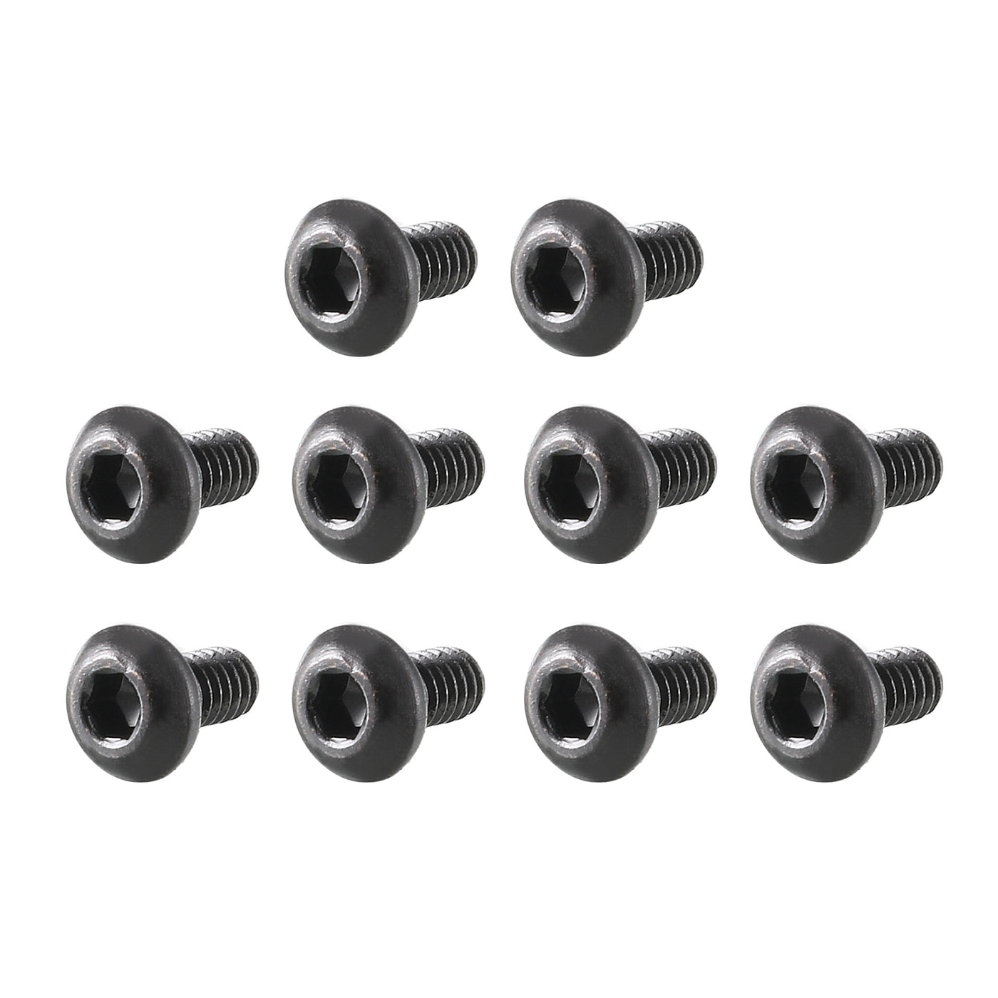 Harfington M2x4mm Thread 10.9 Alloy Steel Button Head Hex Socket Cap Screw Bolt 100pcs