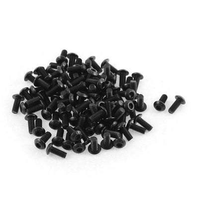 Harfington M3x7mm Thread 10.9 Alloy Steel Button Head Hex Socket Cap Screw Bolt 100pcs