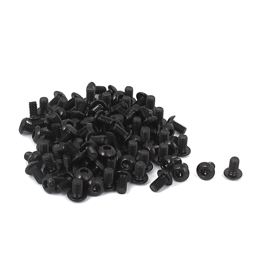 Harfington M3x5mm Thread 10.9 Alloy Steel Button Head Hex Socket Cap Screw Bolt 100pcs