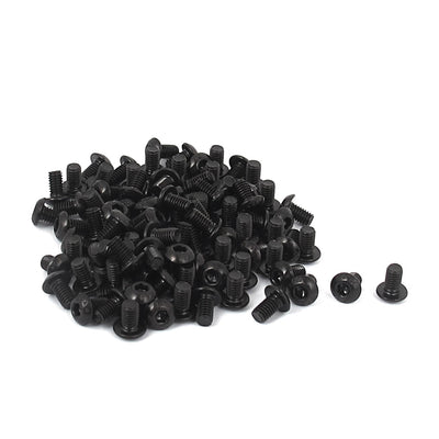 Harfington M3x5mm Thread 10.9 Alloy Steel Button Head Hex Socket Cap Screw Bolt 100pcs