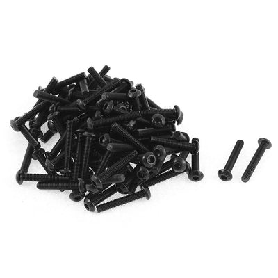 Harfington M3x18mm Thread 10.9 Alloy Steel Button Head Hex Socket Cap Screw Bolt 100pcs