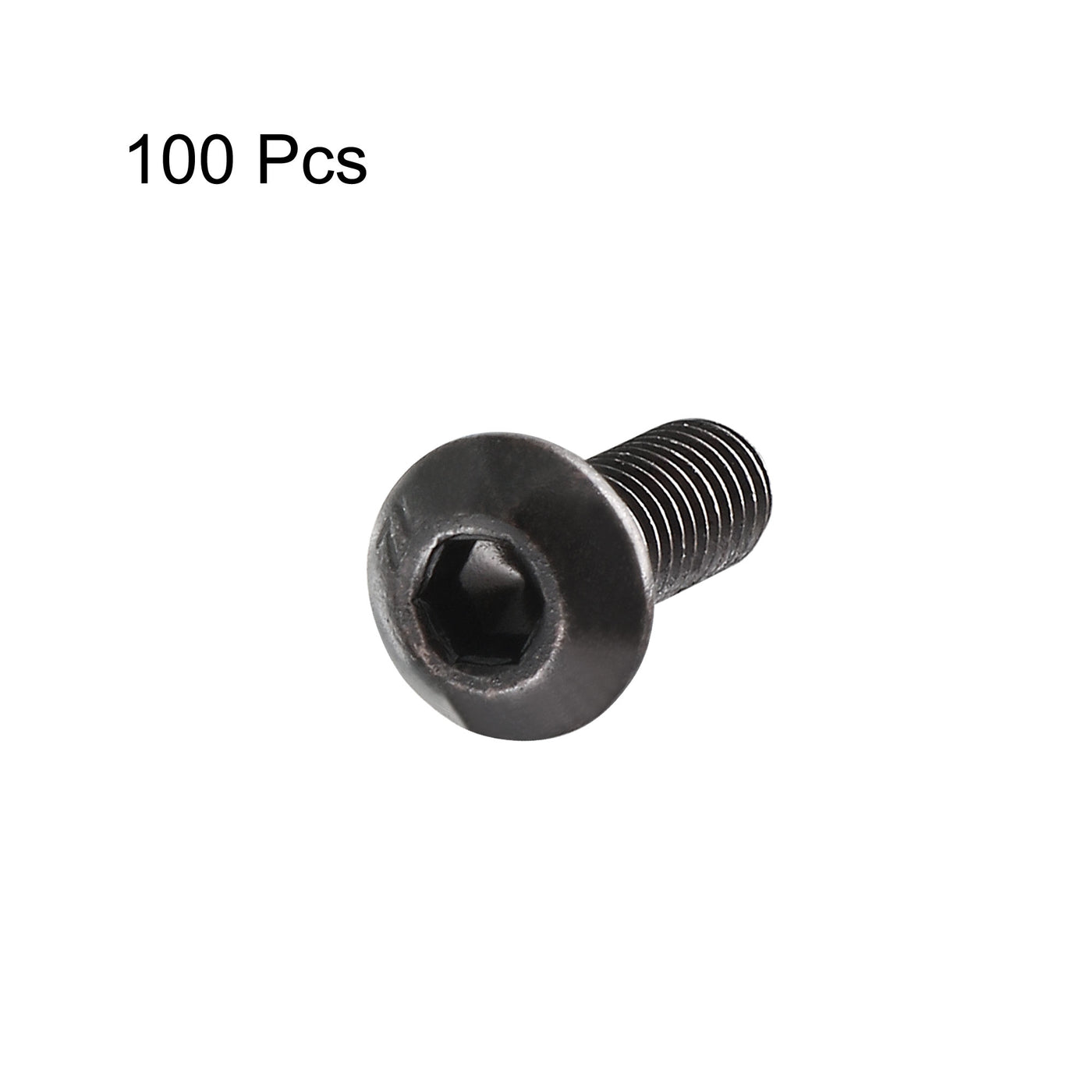 Harfington M3x8mm Thread 10.9 Alloy Steel Button Head Hex Socket Cap Screw Bolt 100pcs