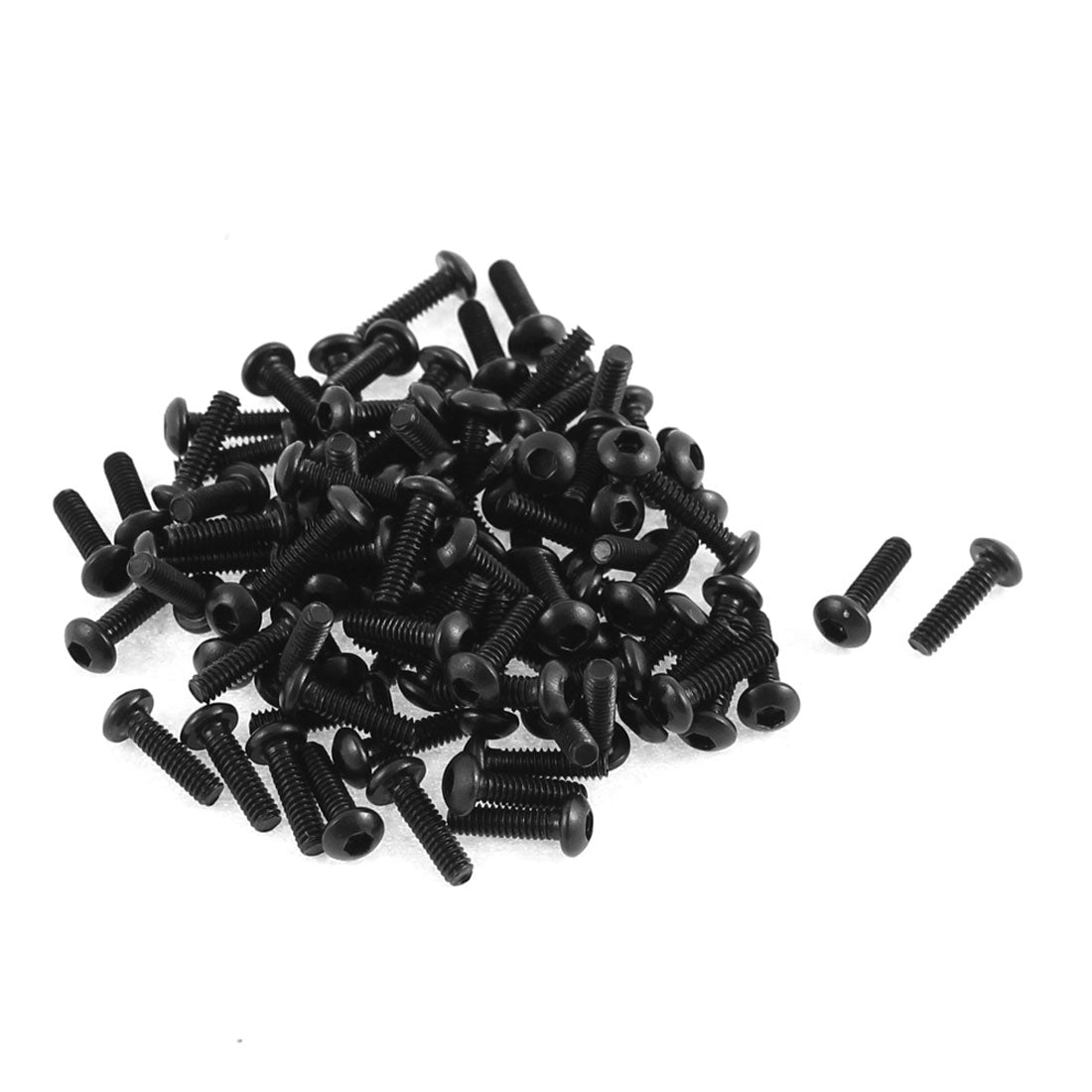 Harfington M2x7mm Thread 10.9 Alloy Steel Button Head Hex Socket Cap Screw Bolt 100pcs