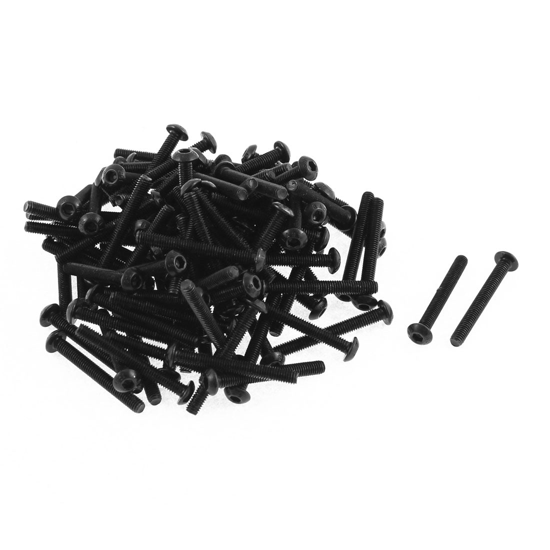 Harfington M3x25mm Thread 10.9 Alloy Steel Button Head Hex Socket Cap Screw Bolt 100pcs