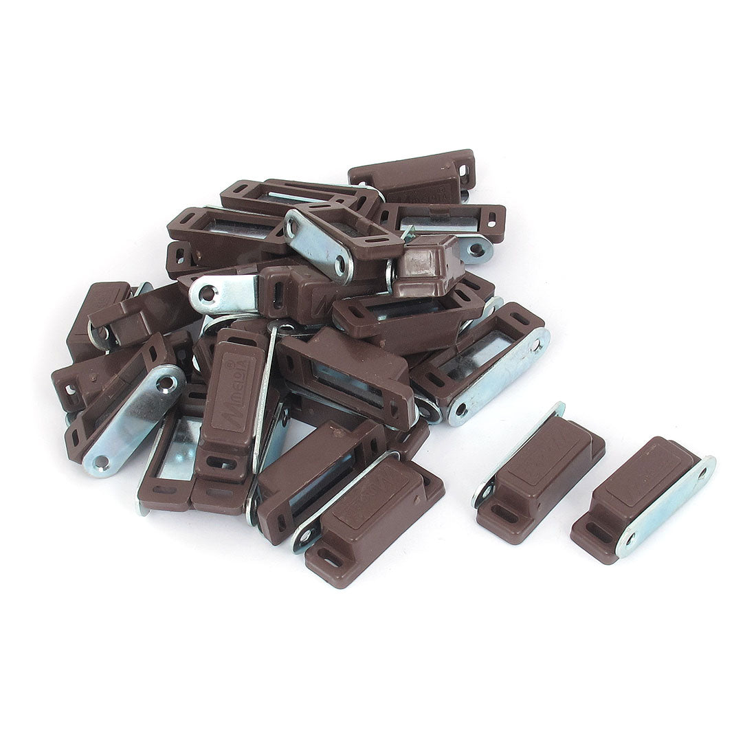 Harfington Cabinet Door Plastic Magnetic Catch Latch Brown 46mm Length 30pcs
