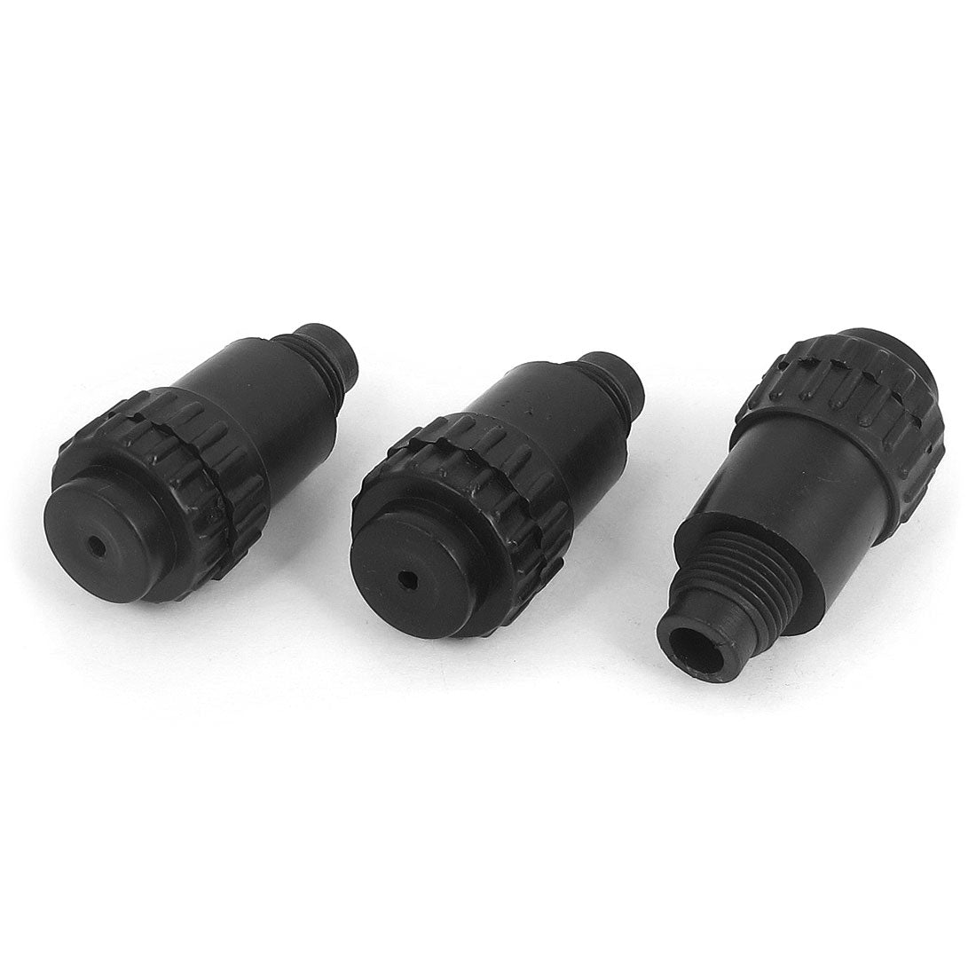 Harfington 16mm Thread Diameter Oil Connector Air Compressor Spare Fittings Black 3 Pcs